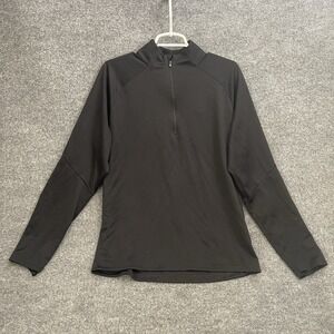 On Run On Cloud Climate Pullover Men's Sz L Blue 1/2 Zip Black
